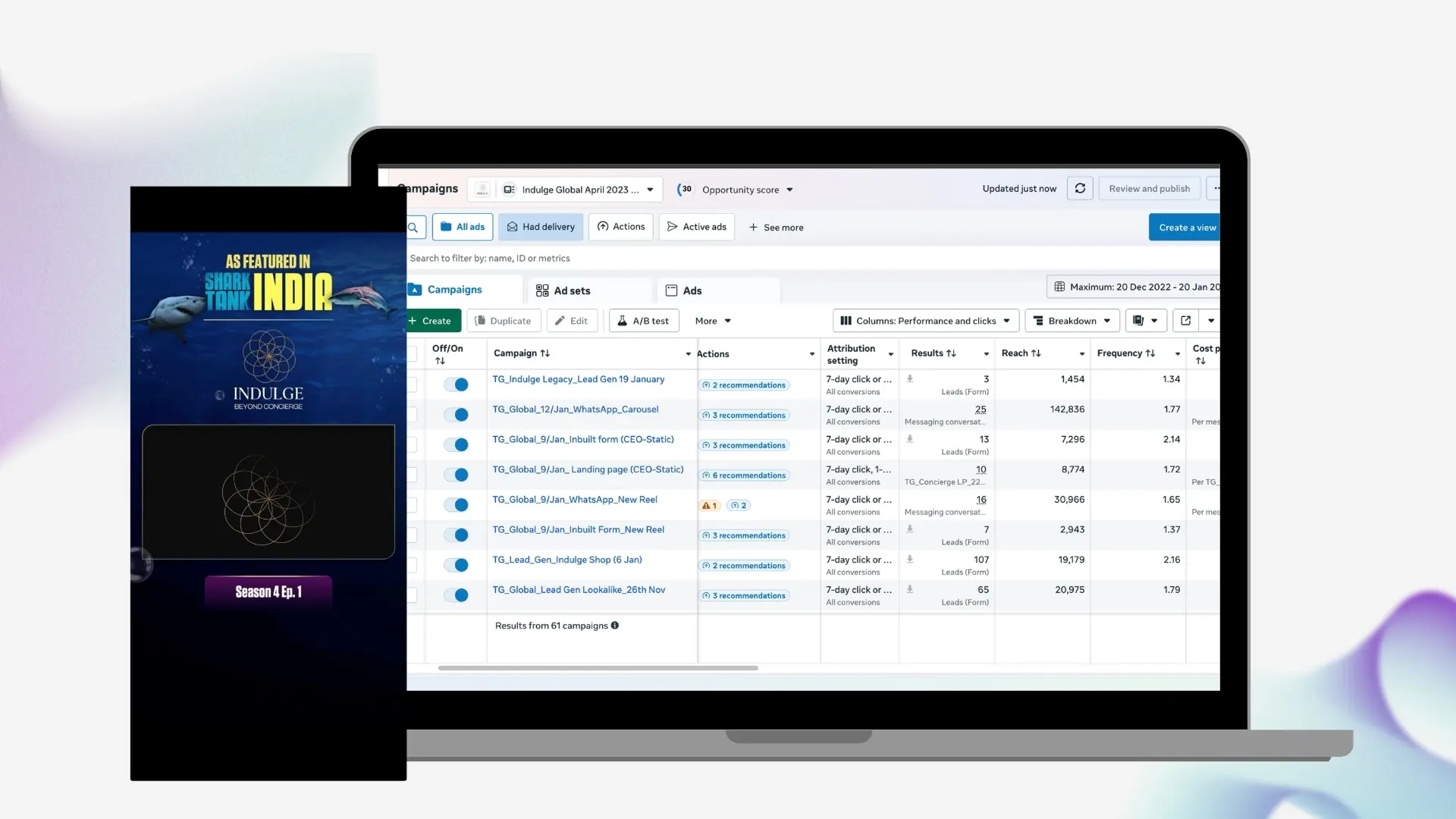 The Andreas Media Image gallery marquee